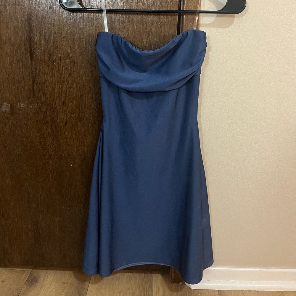 Windsor Strapless Dress in Deep Blue
